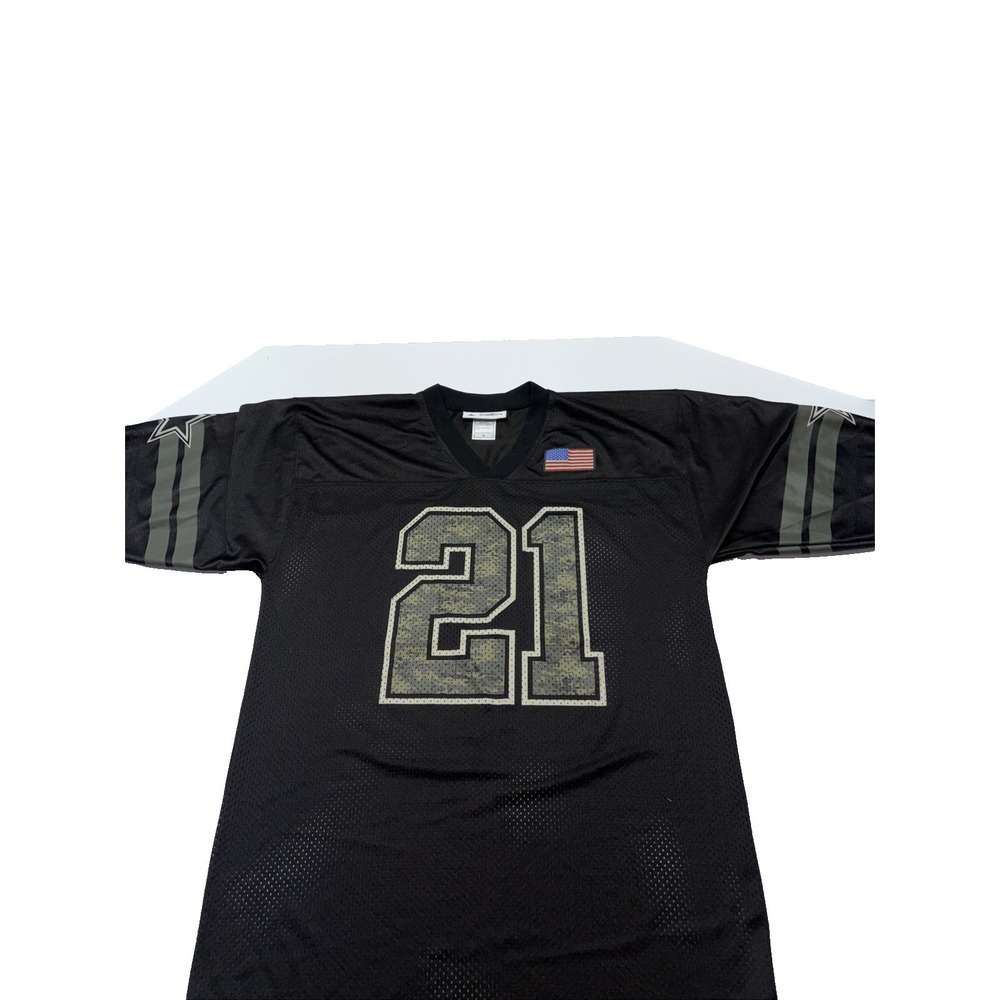 Nike Dallas Cowboys Ezekiel Elliott #21 Black Jersey Salute To Service Camo Med
